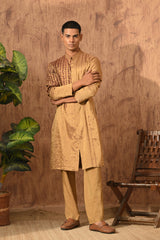 ANTIQUE TISSUE mens kurta pajama with thread and motiwork