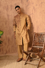 ANTIQUE TISSUE mens kurta pajama with thread and motiwork