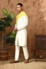 GREEN LINEN SATIN mens kurta pajama with frenchknots embroidery