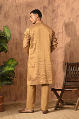 ANTIQUE TISSUE mens kurta pajama with thread and motiwork