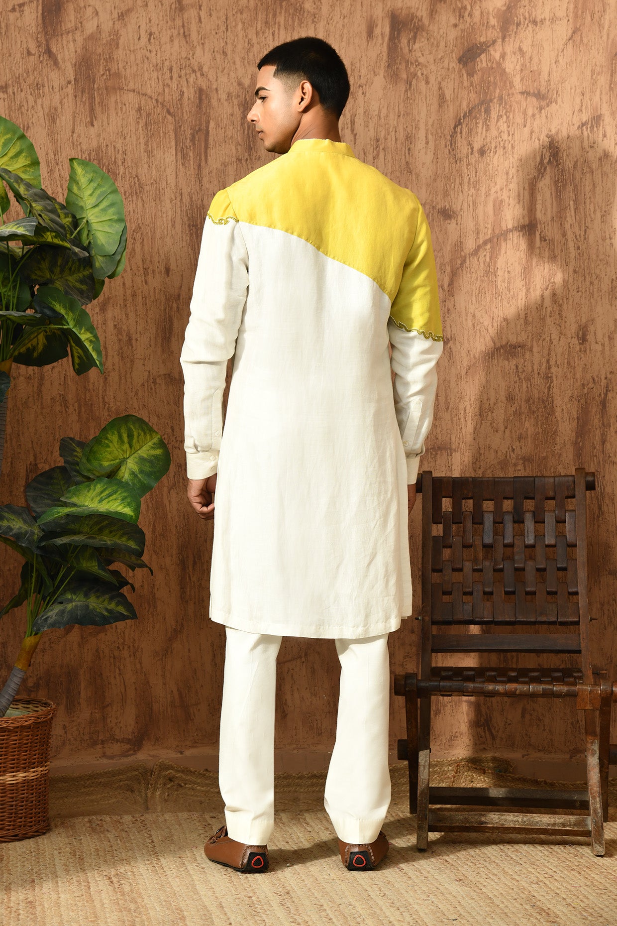 GREEN LINEN SATIN mens kurta pajama with frenchknots embroidery
