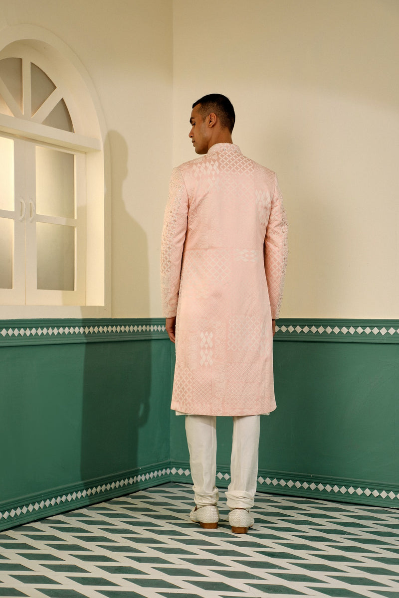 Indowestern bandh gala with an open front, crafted in luxurious silk SW1425