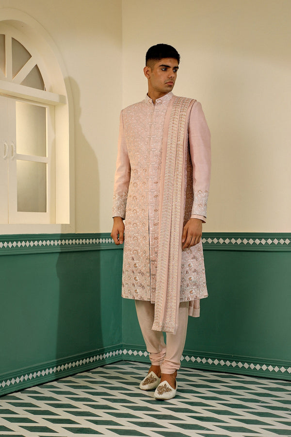 Hand block printed sherwani SW1424A