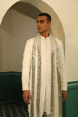 Off white chanderi sherwani SW1399