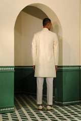 Off white chanderi sherwani SW1399